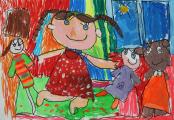 Medaile škole za kolekci malby a kresby: Prohorova Valerija (4 roky), Children´s art school N. 1, Pavlodar, Kazachstán