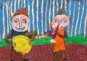 Medaile škole za kolekci malby a kresby: Vulchanov Ioan Savov (9 let), Fine Arts School, Targoviste, Bulharsko