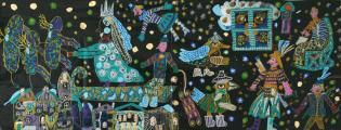Medaile škole za kolekci malby a kresby: Gusachenko Egor (9 let), Children art gallery Izopark, Moscow, Rusko
