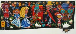 Medaile škole za kolekci malby a kresby: Sviridova Vera (11 let), Children art gallery Izopark, Moscow, Rusko
