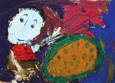 Čestné uznání: Kerkadze Nikoloz (4 roky), Art School Chveni Saxli, Tbilisi, Gruzie