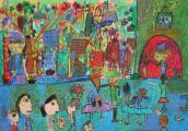 Medaile škole za kolekci malby a kresby: Hui Sum Yu Rainbow (9 let), Simply Art, Hong Kong, Čína