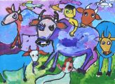 Medaille der Schule für die Malerei- und Zeichnungskollektion: Ayman Zarif Hasan (6 jahren), Children Painting Workshop, Dhaka, Uttara, Bangladesch