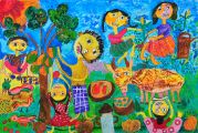 Čestné uznání: Kamburugamuwe Lokuarrachchi Amuth Upunya (9 let), Sampath Rekha International Art Academy, Colombo, Srí Lanka