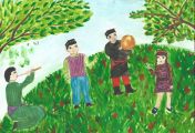 Čestné uznání: Manonova Mamurahon (13 let), Children's art school, Khujand, Tádžikistán