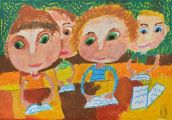 Medaile škole za kolekci malby a kresby: Vladimirova Vasileva (7 let), Art studio Prikazen Svjat, Sofia, Bulharsko