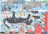 Medaile škole za kolekci malby a kresby: Kwok Chi Sum (9 let), Simply Art, Hong Kong, Čína