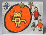 A medal to the school for their collection of 3D artworks: Chudasama Parikshit Ajaysinh (12 years), Tulika for Child Art, Bhavnagar, India