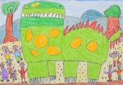 Čestné uznání: Habashi Majd (5 let), Preschool Al-Alwan, Iksal Village, Izrael