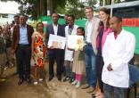 The awarded Nesanit Bekele, her parents, school principal, art teachers and Czech ambassador with his wife